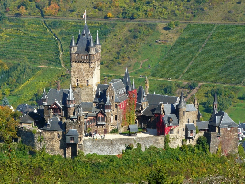 village, middle ages, spirituality, sachsen, place of worship, outlook, outdoors, house, south eifel, imperial castle, nature, vineyards, towers, building