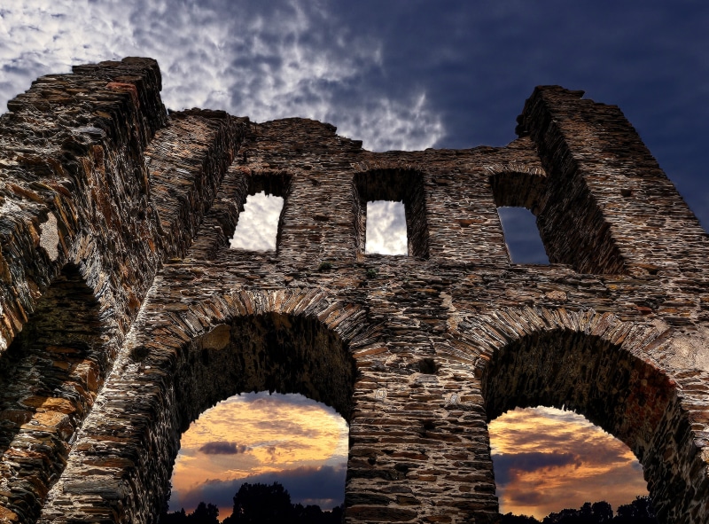 history, bulwark, archway, middle ages, building exterior, stone window, tower, stone, old buildings, 4K, sky, elder, tourist attraction, castle, architecture