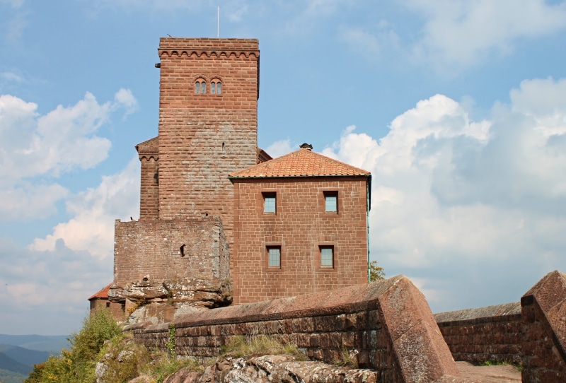 imperial castle, tower, low angle view, historically, fortress, architecture, built structure, daytime, rock, wall, the past, building exterior, blue, enormous