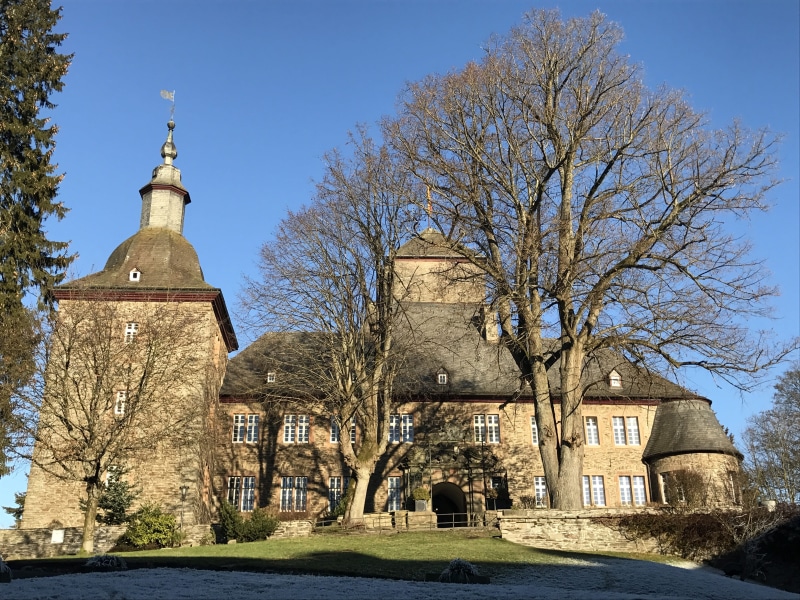 clear sky, tree, no people, Burg, historically, plant, abbey, sky, residence, germany, bare tree, house, north rhine westphalia, romance, 4K, architecture