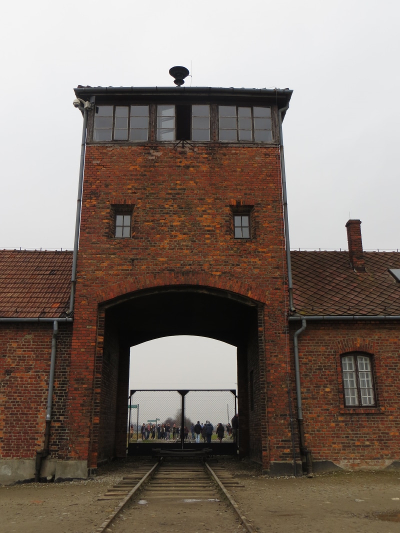 memorial, brick wall, concentration, building exterior, history, old, auschwitz, clear sky, day, camp, no people, outdoors, street, sky, nature, window