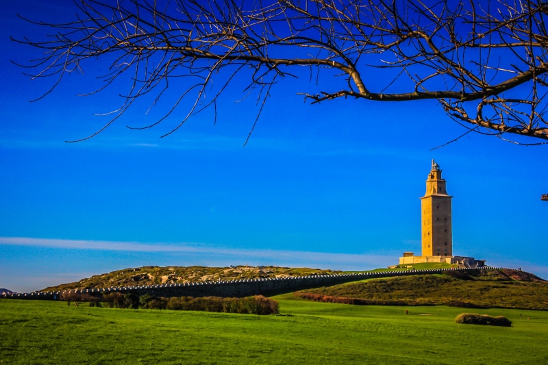 La Coruna, the Roman lighthouse, (Torre de Hercules), 2K, the tower of Hercules, Spain