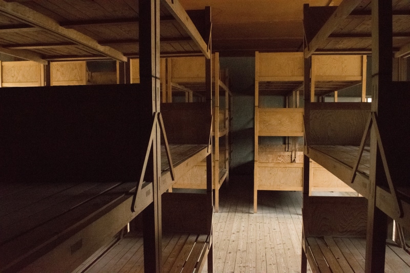 bunk bed, sunlight, wood, tourist destination, concentration camp, brown, accommodation, prison, sadness, suffering, germany, nazism, bed, day, railing