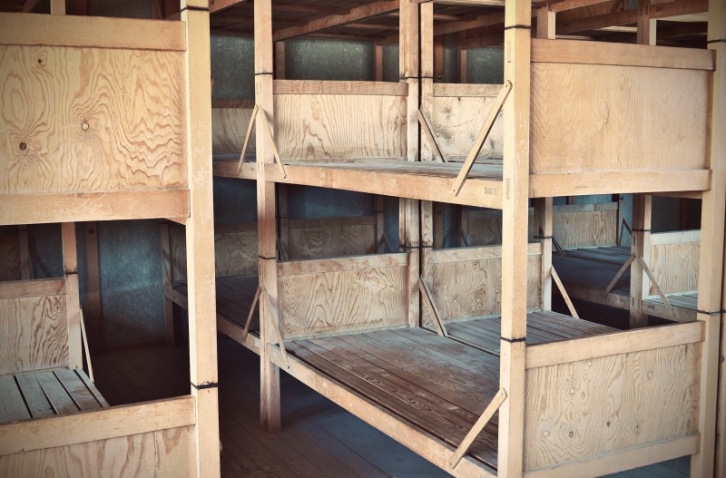 past, crime, wood, beds, death, day, bedded baracke, staircase, house, shelf, no people, indoors, history, sofa, cruel, wood - material, empty, mass murders