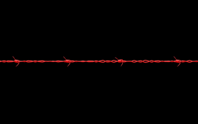 black, 2K, red, barbed wire