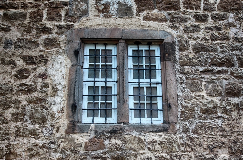 natural stone, old house, the past, glass - material, built structure, 5K, full frame, historically, window, old window, middle ages, hauswand, old masonry