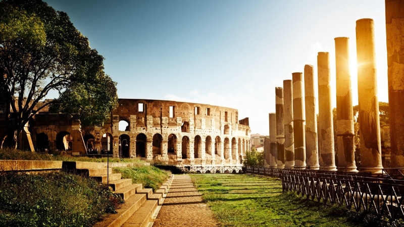europe, travel Destinations, cultures, stadium, tree, 2K, italy, architectural Column, light, old Ruin, outdoors, rome, monument, nature, ancient civilization