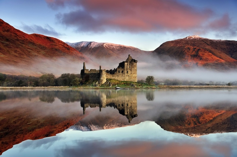 ruin, landscape, castle, Scotland, 1080P