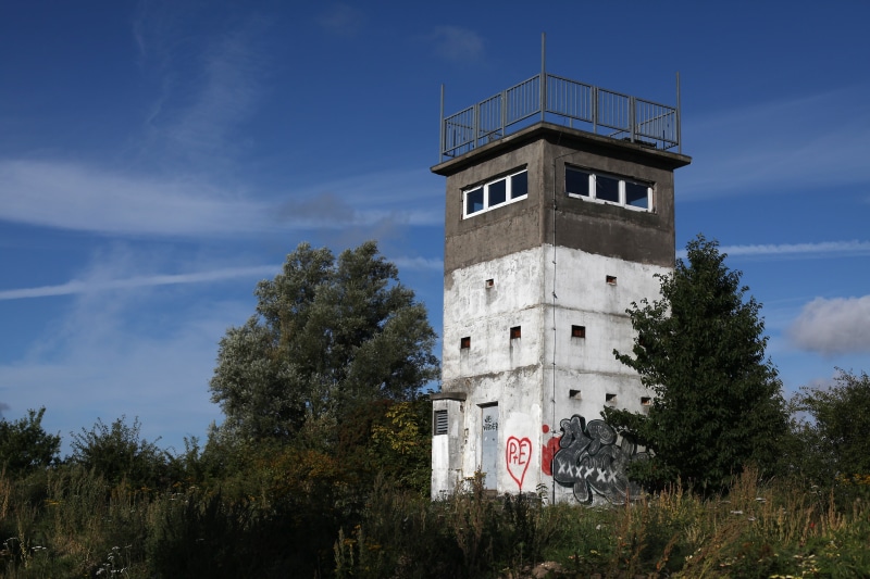 world war, federal republic of germany, border, sky, no people, germany, outdoors, the past, ddr, relic, defensive tower, day, masonry, built structure