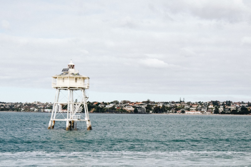 landscape, safety, tower, beach, sky, 5K, security, watchtower, cloud - sky, built structure, coast, harbor, new zealand, body, architecture, building