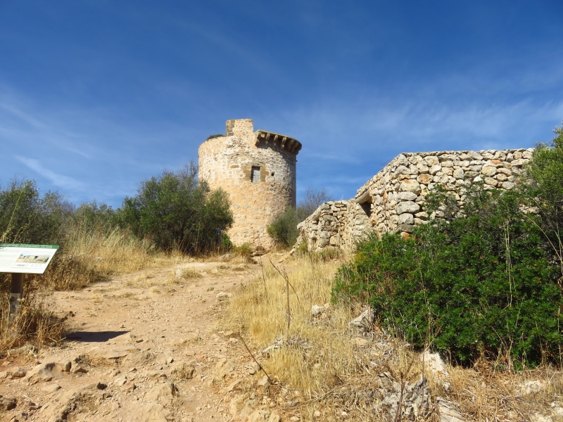 the past, spain, ruin, history, old ruin, building, blue, architecture, towers, day, imposing, building exterior, weir, watchtower, lake, sky, tree, built structure