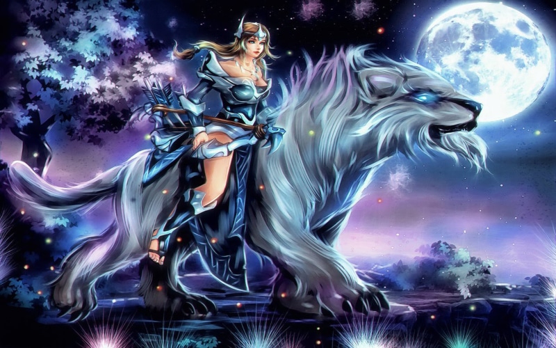 hd, dota, 1080P, riding, heroes, girl, shooter, beast, skin, mirana, art