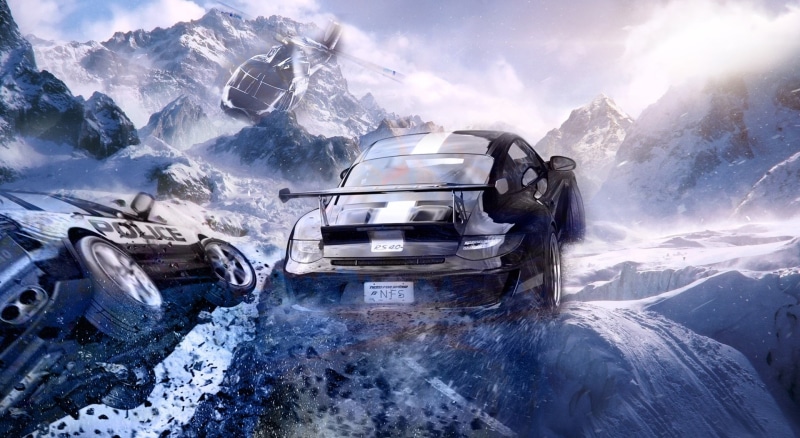 sky, black, need for speed, 1080P, extreme weather, winter, environment, nature, landscape, beauty in nature, transportation, mountain range, sports, cold temperature