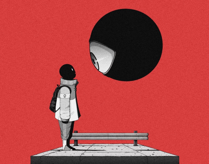 2K, cartoon, surreal, standing, Character, childhood, child, day, scanning, Aero, built structure, shape, Illustration, bigeye, Comic, architecture, nature