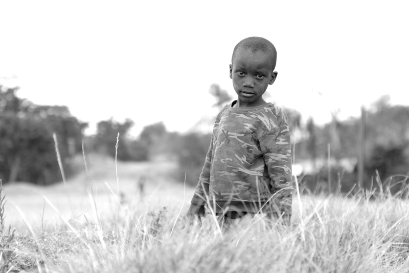 hope, child, grass, project, young, children, land, foundation, africa, people, kids, social, black and white, one person, problem, standing, leisure activity