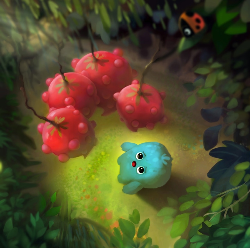 Drawing, sea, no people, Fruits, adorable, ForKids, CharacterDesign, water, representation, animal representation, growth, underwater, digitalart, plant