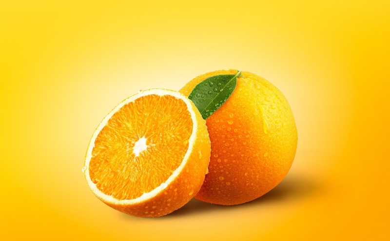 Food, Orange, orange background, 4K, Yellow, citrus fruit, studio shot, wellbeing, vitamin c, no people, healthy lifestyle, Half, Food and Drink, antioxidant
