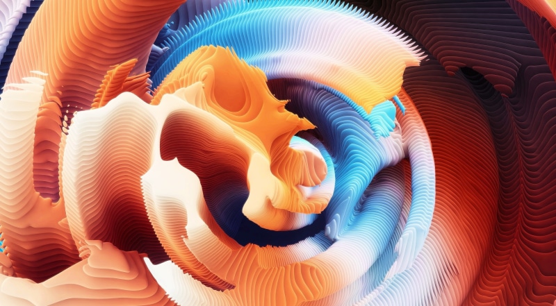 Color, Design, Abstract, Colorful, digitalart, 3DArt, broken, shell, 2K, d, swirl, Artistic, Modern