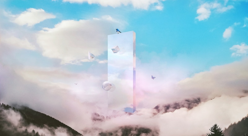 multi colored, day, Clouds, mountain range, smoke - physical structure, air, Birds, environment, outdoors, Aero, digitalart, mid-air, beauty in nature