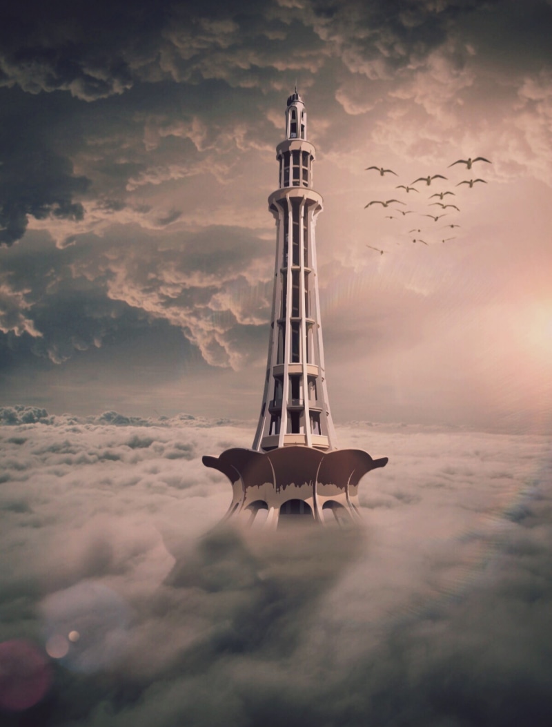 transportation, architecture, bird, dusk, sky, outdoors, digitalart, surrealism, history, air vehicle, cloud - sky, castle, monument, surreal, digital composite