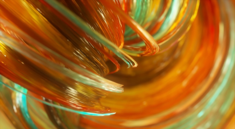 digitalart, Design, Artistic, orange, green, d, 3DArt, glass, Colorful, Macro, Abstract, Motion, 2K