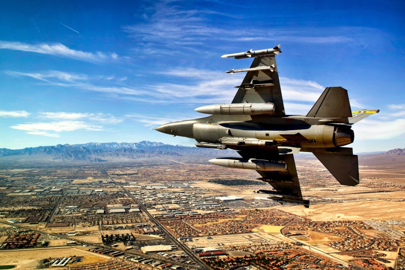 base, army, jet, cloud - sky, las vegas, outdoors, nature, scenic, nevada, military, air vehicle, jetfighter, 2K, aerospace industry, outside, no people