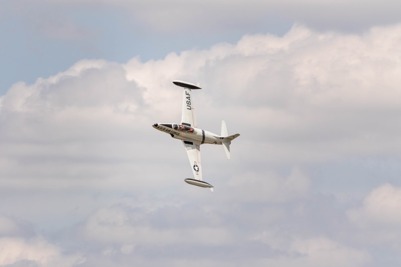 airplane, nature, p-80, aircraft, plane, 5K, mode of transportation, army, jet, jetfighter, flying, transportation, outdoors, fighterjet, air vehicle