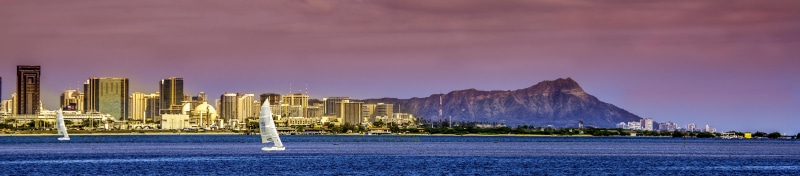 tourist, nikon, tropical, island, hawaii, cityscape, Sail, honolulu, landscape, diamondhead, urban Scene, fullframe, buildings, sea, body of water, night