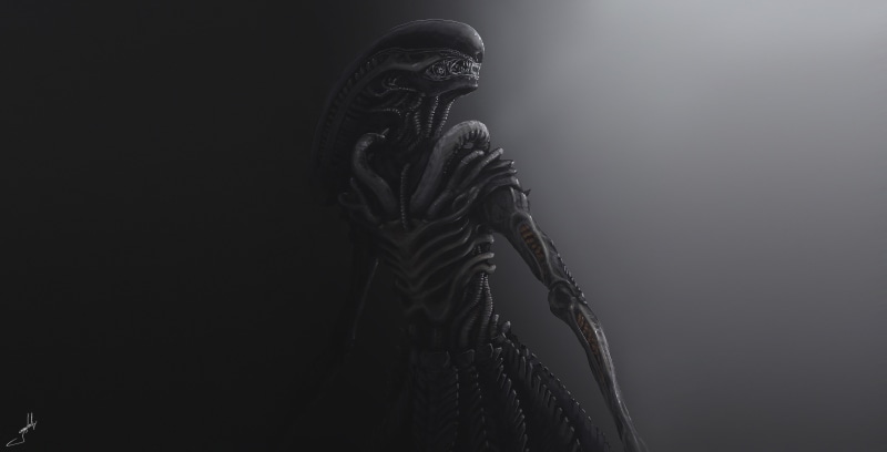 Alien, SpaceArt, Concept Art, Stranger, Xenomorph, Dmitrii Ustinov, by Dmitrii Ustinov, Art, Figure, 4K, Aliens