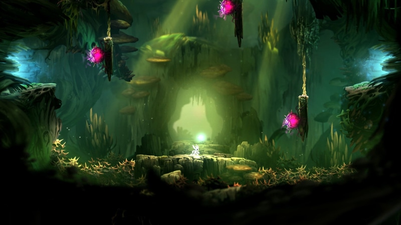growth, no people, plant, Video Game, reflection, beauty in nature, water, day, leaf, flower, Ori and the Blind Forest, water lily, sunlight, nature, flowering plant