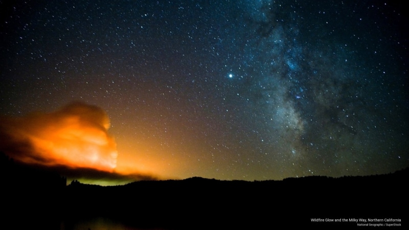 Nature, milky, 2K, glow, northern, wildfire, california, way