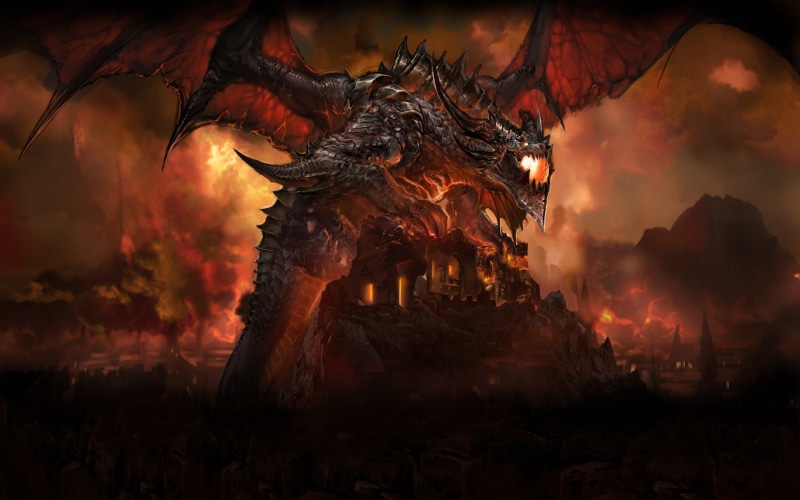 wings, world of warcraft, 1080P, tail, wildfire, fire, dragon