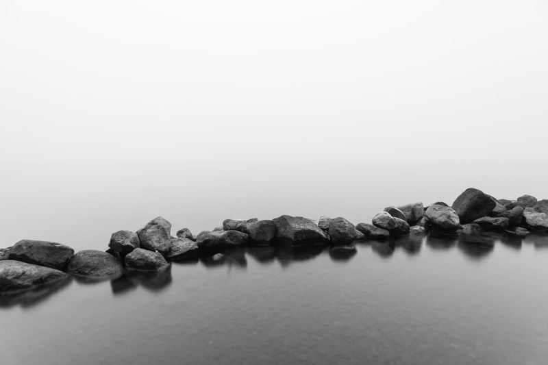 sea, diamond, copy space, minimalism, outdoors, clear sky, black, exposure, idyllic, land, white, long, nature, grey, tranquility, fence, stones, solid