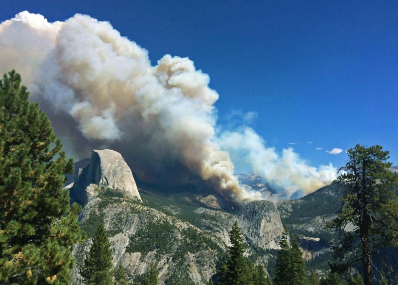 1080P, summer, blue, tranquil scene, pollution, smoke - physical structure, outdoors, landscape, beauty in nature, Yosemite Valley, yosemite, California