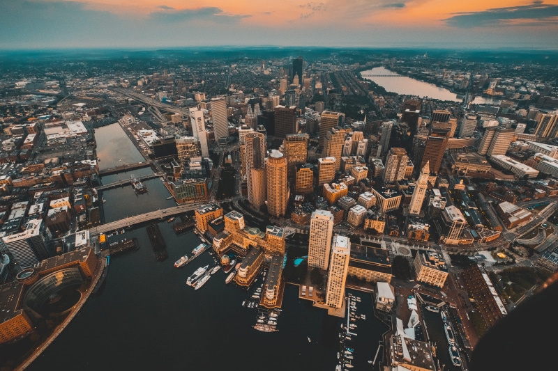 building exterior, building, aerial view, travel destinations, built structure, nature, cityscapes, urban skyline, view, modern, sunrise, sunset, rise