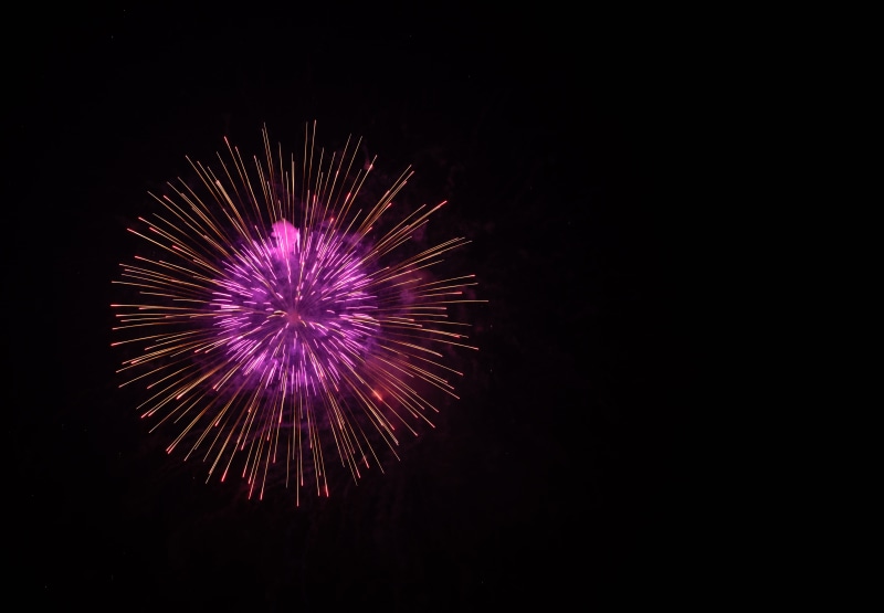5K, night, celebration, firework, sky, exploding, black background, fujikawaguchiko, no people, glowing, firework display, arts culture and entertainment