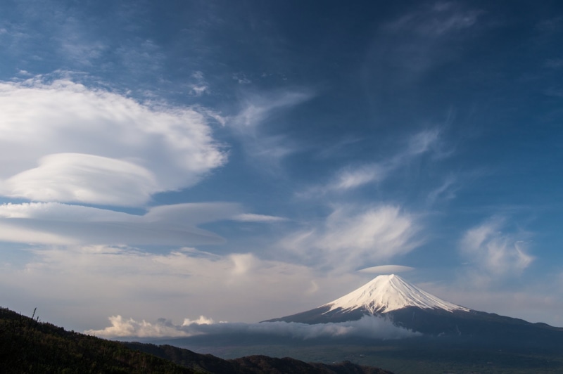 Stratovolcano, volcanic crater, Volcano, mountain, Cloud, Yamanashi Prefecture, active volcano, power in nature, 1080P, mountain peak, cloud - sky, environment