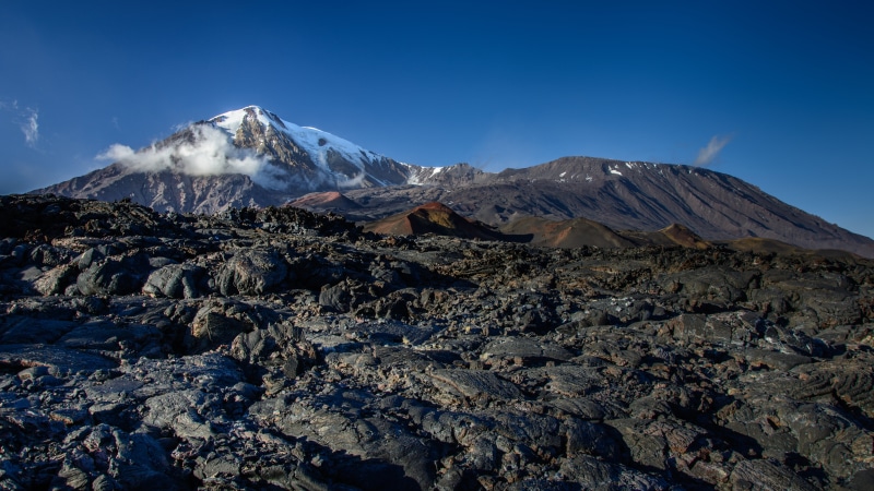 Volcano, landscape, snow, Natur, 5K, mountain Peak, scenics, rocky mountain, Камчатка, volcanic, Russia, Толбачик, Russland, rocky, Vulkan, brown, nature