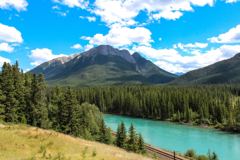 green, natural, sunny, iron, near, canada, huge, aqua, green color, turquoise colored, scenics - nature, nature, summer, rail, countryside, plant, idyllic