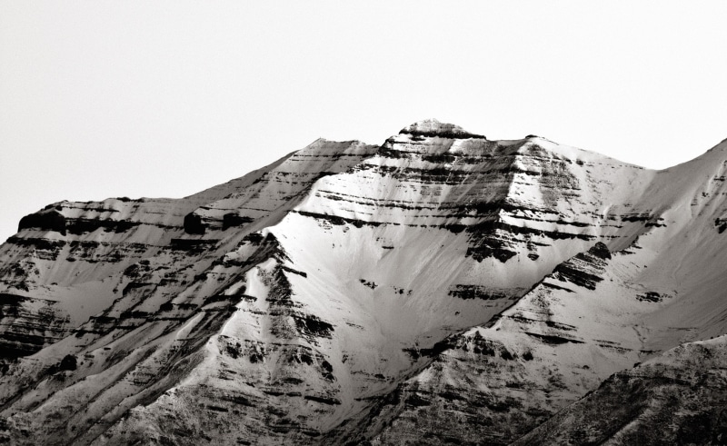land, Mount, winter, history, travel destinations, damaged, clear sky, nature, the past, Utah, no people, architecture, abandoned, snowcap, mountain, (BW)