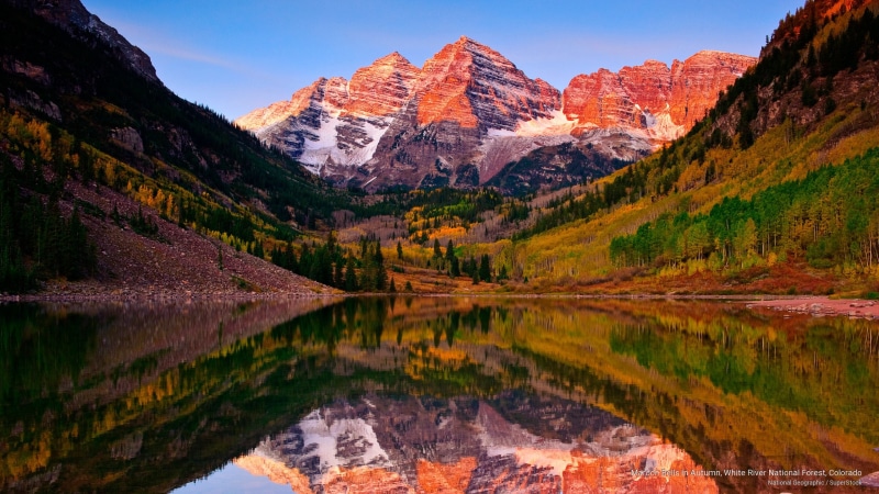 national, maroon, 2K, colorado, bells, Mountains, autumn, white, river, forest