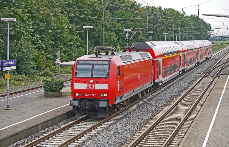 mode of transportation, train, railroad station platform, track, railway, regional traffic, electric locomotive, no people, plant, deutsche bahn, railway station