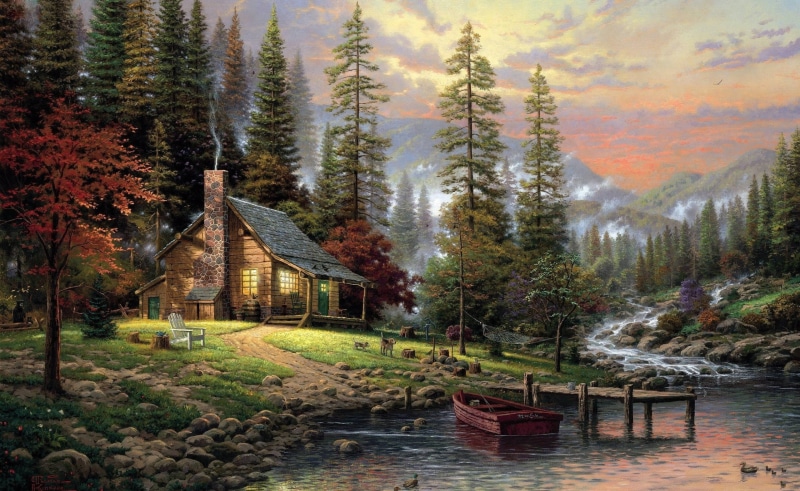 Boat, Beautiful, scenics - nature, Mountains, tranquil scene, Scenery, nature, land, built structure, pine tree, sky, near, architecture, plant, no people