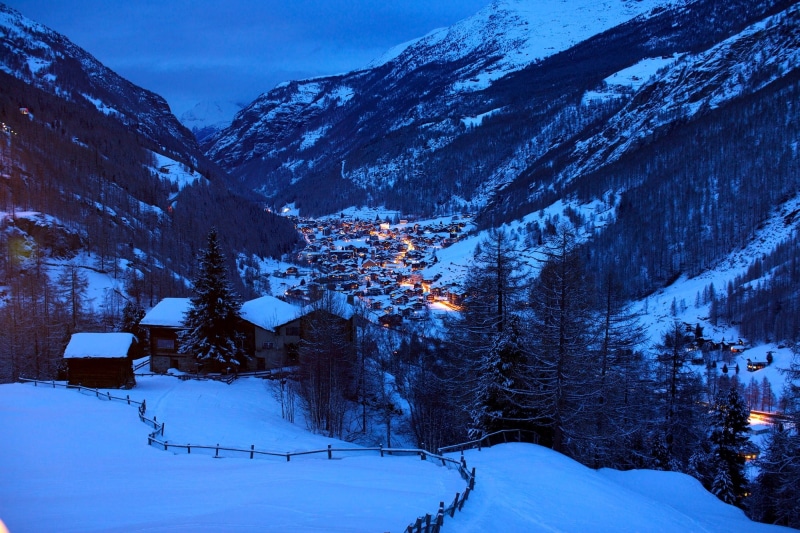 winter, Alps, landscape, cold temperature, snow, tranquil Scene, black, tranquility, mountains, scenics - nature, sky, cottage, woodland, idyllic, 1080P