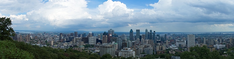 building, travel destinations, no people, residential district, city life, outdoors, landscape, high angle view, downtown district, montréal, skyscraper