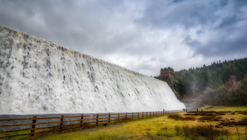 plant, clouds, overflow, grass, long exposure, cloud - sky, derbyshire, winter, moody, 5K, nature, scenic, flood, dam, tourism, derwent valley, 617 squadron