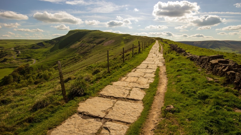 mam, hd, trail, nature, grass, tor, peak, 2K, landscape, district, path, derbyshire