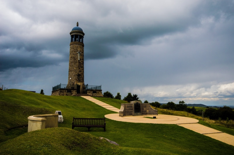 tower, building, derbyshire, architecture, land, outdoors, plant, no people, travel destinations, environment, building exterior, history, cloud - sky