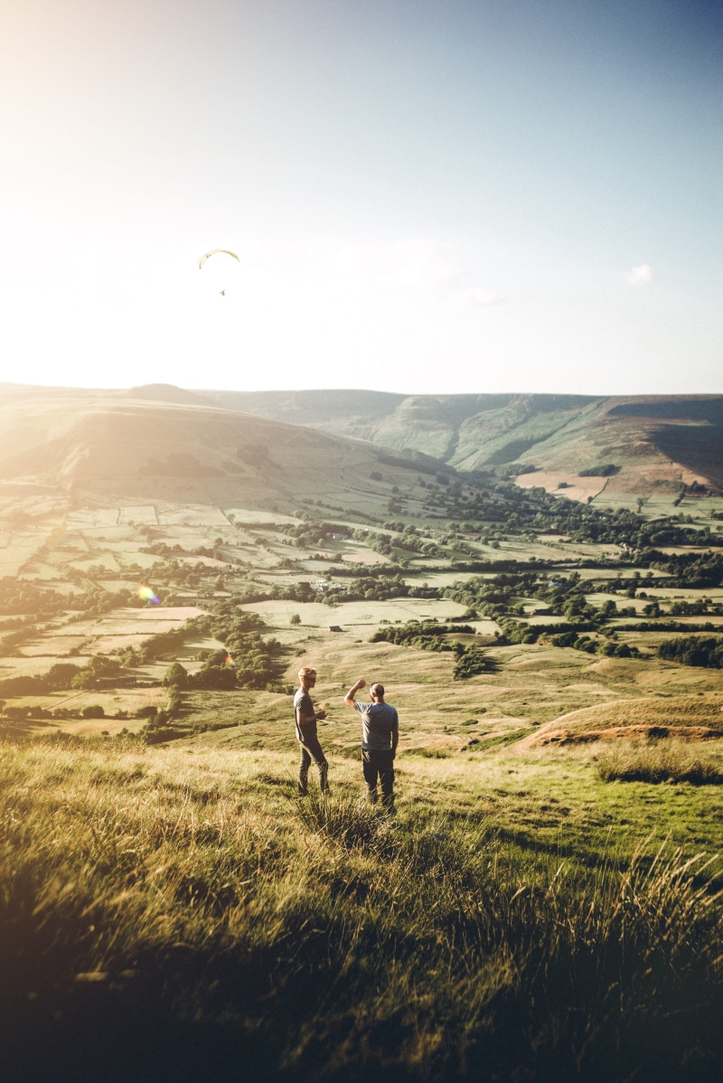 photo, hiking, sky, lifestyles, non-urban scene, mountain, field, grassland, tranquility, day, landscape, peak district national park, plateau, daytime