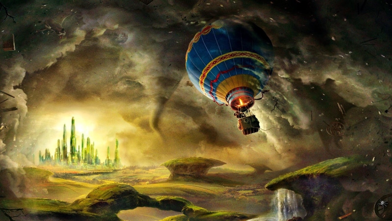 night, traveler, water, cloud - Sky, adventure, famous Place, flying, tower, illustration, hot, multi Colored, landscape, 1080P, art, balloon, vibrant Color